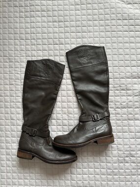Vince Camuto Dark Brown Leather Over-the-Knee Riding Boots